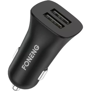 CAR FAST CHARGER FONENG C07 WITH DUAL OUTPUT 2XUSB A 2.4A 12W BLACK