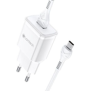 LAMTECH QUICK CHARGER USB3.0 18W WITH TYPE-C CABLE 1M WHITE LAM021998