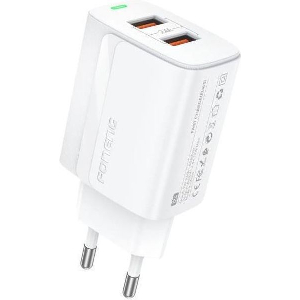 TRAVEL FAST CHARGER FONENG EU63 WITH DUAL OUTPUT 2XUSB A 12W 2.4A WHITE