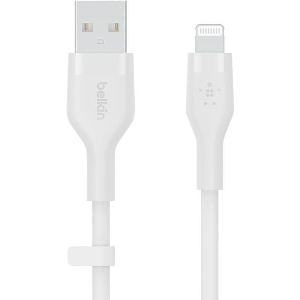 BELKIN CAA008BT2MWH BOOST CHARGE USB-A - LIGHTNING SILICON CABLE 2.0M WHITE