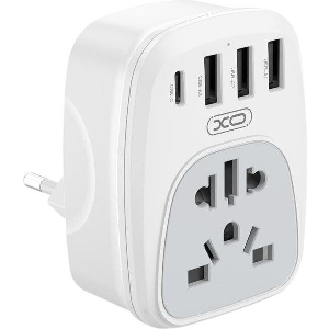 XO WL26 UNIVERSAL ΑΝΤΑΠΤΟΡΑΣ ΤΡΟΦΟΔΟΣΙΑΣ ΣΕ SCHUKO ΚΑΙ ΜΕ 4 ΕΞΟΔΟΥΣ 3XUSB-A & 1X USB-C