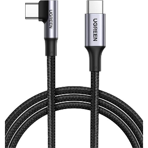 UGREEN TYPE-C TO TYPE-C CABLE US334 ANGLED 100W 5A 1M BLACK