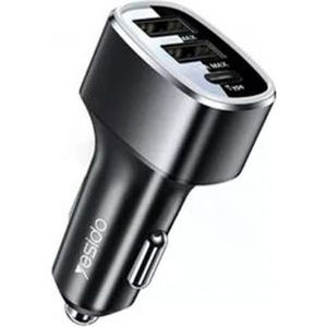 YESIDO Y47 CAR CHARGER 49W 3A 2 X USB-A - 1 X USB-C BLACK