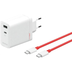 ONEPLUS SUPERVOOC 120W 7.3A USB-A + TYPE-C PORTS WITH TYPE-C CABLE WHITE