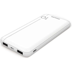 PHILIPS DLP1810CW/GRS POWER BANK 10000 MAH 2XUSB-A & USB-C SLIM ΑΣΠΡΟ