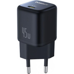 BASEUS WALL CHARGER PICOGO 45W 3A 1 X TYPE-C BLACK