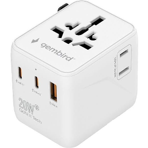 GEMBIRD UNIVERSAL TRAVEL POWER ADAPTER 20 W WHITE