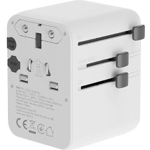 GEMBIRD UNIVERSAL TRAVEL POWER ADAPTER, 70 W, WHITE