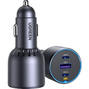 UGREEN CAR CHARGEREC703 75W 3.25A 1 X USB-A + 2 X TYPE-C BLACK