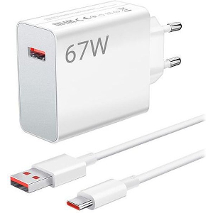 XIAOMI WALL CHARGING 67W USB TYPE-A + TYPE-C CABLE WHITE BHR9465EU