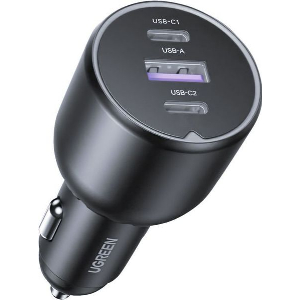 UGREEN CAR CHARGEREC705 130W 5A 1 X USB-A + 2 X TYPE-C GREY