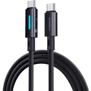 BASEUS LIT BUTTON CONTROL TYPE-C TO TYPE-C CABLE 100W 5A 2M BLACK