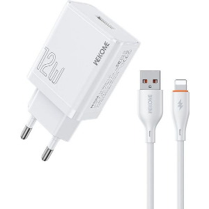 CHARGER WK WP-U76, WITH LIGHTNING CABLE WHITE