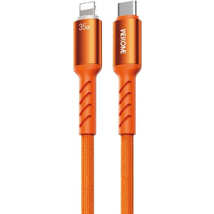 CHARGING CABLE WITH LED WK WDC-C15 USB-C TO LIGHTNING PD 35W 1.2M ORANGE