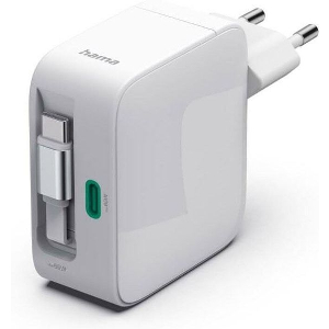 HAMA ΦΟΡΤΙΣΤΗΣ ΧΩΡΙΣ ΚΑΛΩΔΙΟ GAN ΜΕ ΘΥΡΑ USB-C 65W PD/QC3.0 ΛΕΥΚΟΣ (00201957)