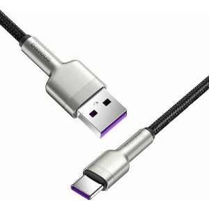 BASEUS CAFULE METAL SERIES 66W 6A USB-A TO TYPE-C CABLE 2M BLACK