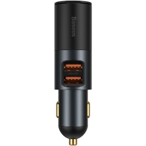 BASEUS CAR CHARGER SHARE TOGETHER 120W 3A 2 X USB-A - 1 X EXTENDER BLACK CCBT-D0G