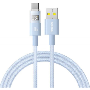 BASEUS DISPLAY 2 100W 5A USB-A TO TYPE-C CABLE 1M BLUE