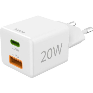 HAMA ΦΟΡΤΙΣΤΗΣ ΧΩΡΙΣ ΚΑΛΩΔΙΟ ΜΕ ΘΥΡΑ USB-A ΚΑΙ ΘΥΡΑ USB-C 20W POWER DELIVERY ΛΕΥΚΟΣ (00201991)