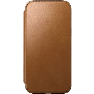 NOMAD MODERN LEATHER FOLIO ENGLISH TAN FOR IPHONE 15 PRO MAX