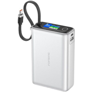POWERBANK FONENG PX132 65W 20000MAH WITH 3 PORTS & COLOR DISPLAY SILVER