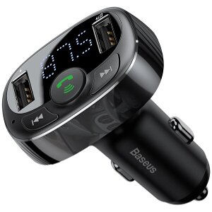 BASEUS TRANSMITER FM T-TYPE S-09A BLUETOOTH MP3 CAR CHARGER BLACK