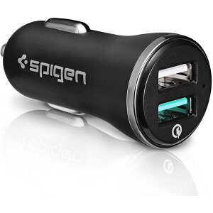 SPIGEN F27QC CAR CHARGER QC 3.0 2X USB BLACK