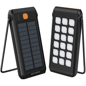 4SMARTS SOLAR POWERBANK TITAN PACK FLEX 10000MAH + STAND AND FLASHLIGHT BLACK-ORANGE