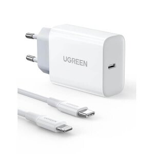 CHARGER UGREEN PD CD137 COMBO+TYPE C/I6 CABLE WHITE 50698