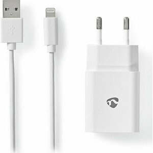 NEDIS WCHAL242AWT WALL CHARGER 1X 2.4A 1X USB-A LIGHTNING 8-PIN CABLE 1.00M 12W