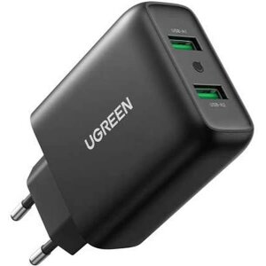 UGREEN CHARGER CD161 36W DUAL QC3.0 BLACK 10216