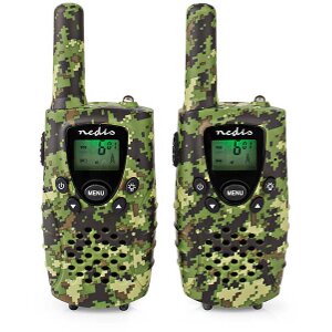 NEDIS WLTK0810BK WALKIE-TALKIE SET 2 HANDSETS UP TO 8KM FREQUENCY CHANNELS: 8 PTT / VOX GREEN