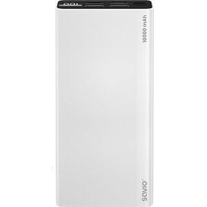 SAVIO POWER BANK BA-04 10000MAH 2 IN 1 CABLE WHITE