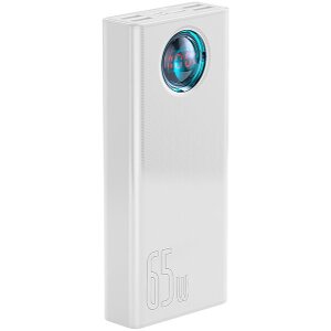BASEUS AMBILIGHT DIGITAL DISPLAY QUICK CHARGE PD3.0+QC3.0 POWER BANK 65W 30000MAH WHITE