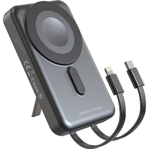 MOBILE ORIGIN WIRELESS MAGNETIC POWERBANK 10000MAH USB-C AND LIGHTNING CABLE PB11