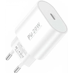 TRAVEL FAST CHARGER FONENG EU39 WITH OUTPUT USB C GAN PD 20W 3A WHITE