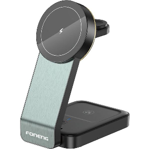 WIRELESS CHARGER MAGNETIC FOLDABLE 3IN1 FONENG CP123 15W BLACK