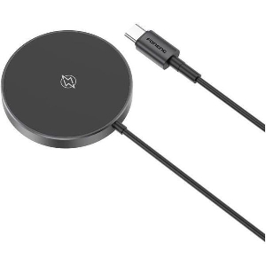 WIRELESS CHARGER MAGNETIC MINI FONENG W03 15W WITH STAND & CABLE 1M BLACK