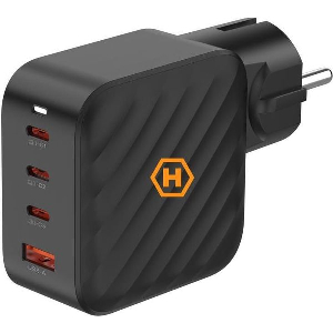ΦΟΡΤΙΣΤΗΣ ΤΑΞΙΔΙΟΥ HAMMER RAPIDCHARGE QUAD USB-A 3XUSB-C PD 100W BLACK