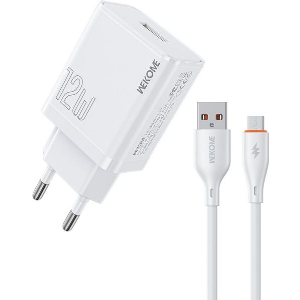 CHARGER WK WP-U76, WITH MICRO USB CABLE WHITE