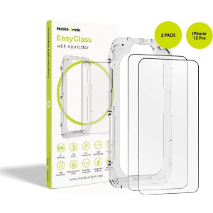 MOBILE ORIGIN EASYGLASS WITH APPLICATOR IPHONE 15 PRO 2 PACK