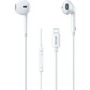 EARPHONE LIGHTNING WK YB09 PLUG & PLAY WHITE