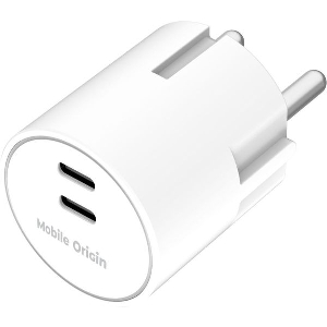 MOBILE ORIGIN 30W CHARGER PLUG PW33 2X USB-C WHITE
