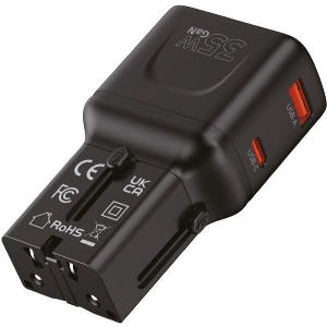 MOBILE ORIGIN 35W TRAVEL ADAPTER EU/US/UK/AU PW25 BLACK