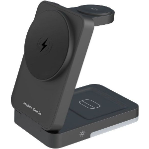 MOBILE ORIGIN 3IN1 FOLDABLE CHARGING STAND WITH LIGHT PW28 BLACK