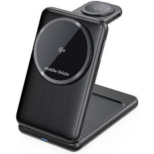 MOBILE ORIGIN 3IN1 FOLDABLE QI2 CHARGER PW8 BLACK