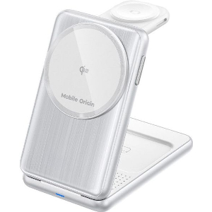 MOBILE ORIGIN 3IN1 FOLDABLE QI2 CHARGER PW8 SILVER