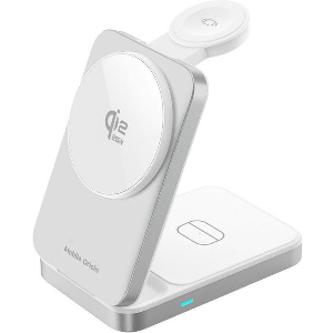 MOBILE ORIGIN 3IN1 QI2 25W FOLDABLE CHARGING STAND PW35,MAGSAFE SILVER