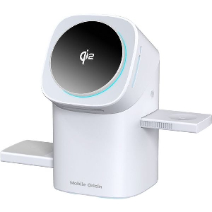 MOBILE ORIGIN 3IN1 WIRELESS CHARGING QI2 STATION PW11 WHITE