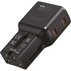 MOBILE ORIGIN 45W TRAVEL ADAPTER EU/US/UK/AU PW26 BLACK